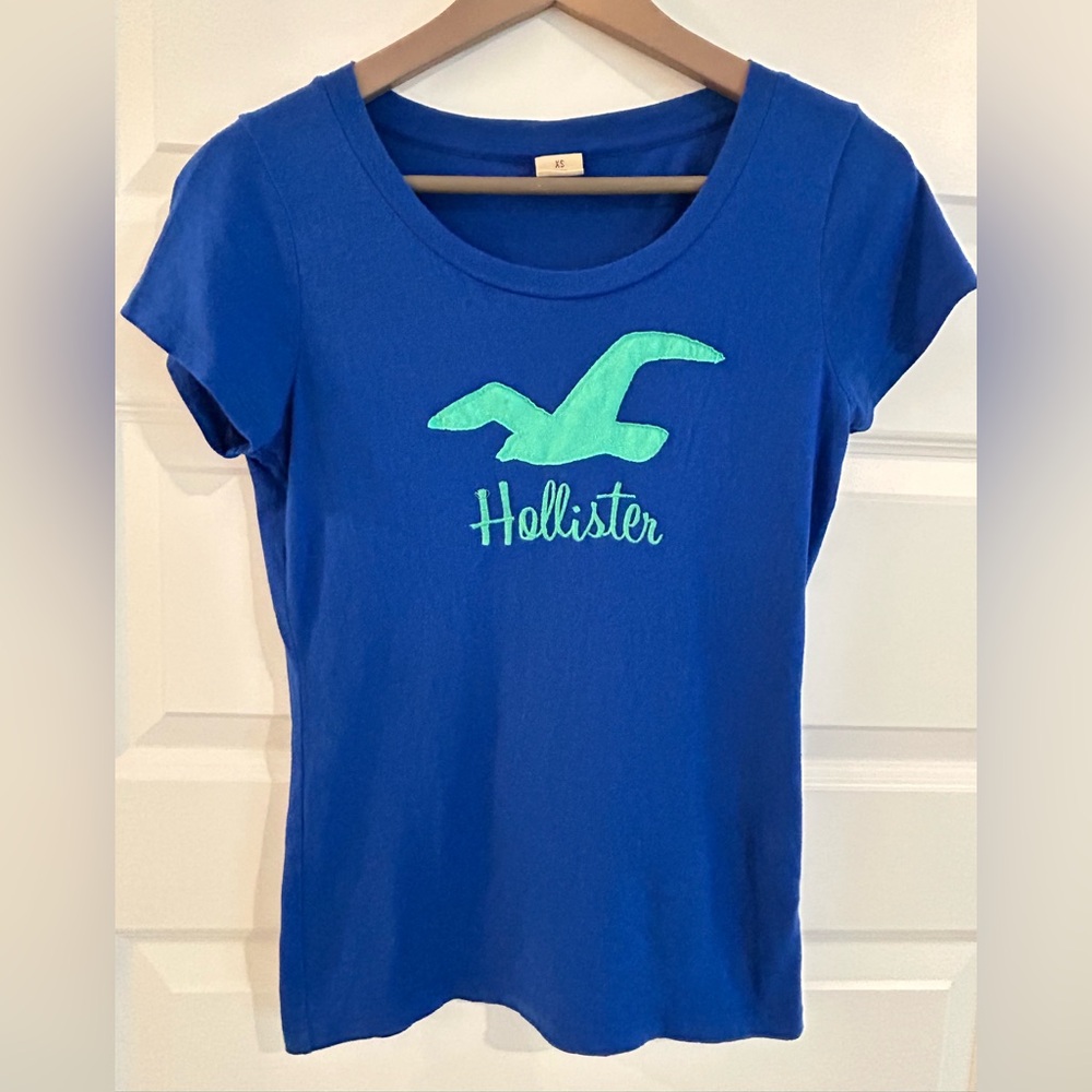 Hollister Bird Logo T Shirt Blue Size XS